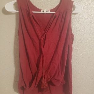 Maroon cross front tank top